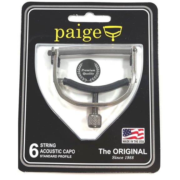 Paige Guitar Capo 6 string Nickel P-6N Made in the USA