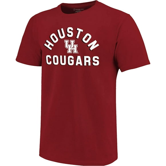 T-Shirt Unisexe à Manches Courtes NCAA Houston Cougars - Rétro Stack, Rouge, Grand