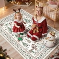 thumbnail image 5 of Moynesa 5'x7' Christmas Rug, Washable Non-Slip Area Rug, Soft Vintage Holiday Rug for Living Room, Dining Room, Bedroom Xmas Accent Carpet Indoor Christmas Decor, Beige, 5 of 12