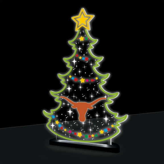 Texas Longhorns 10" LED Tabletop Christmas Tree Desklite Sign