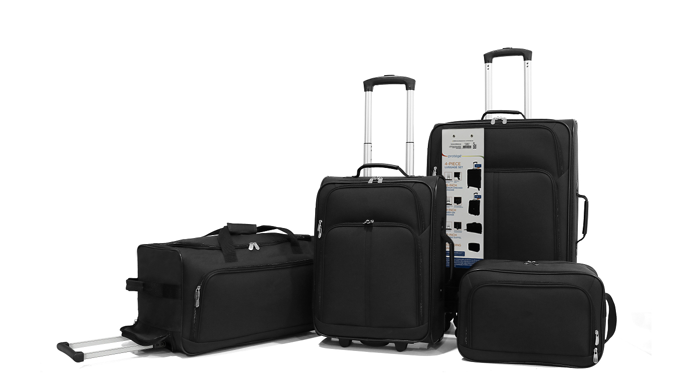 Protege 4-Piece Softside Luggage Set, Black