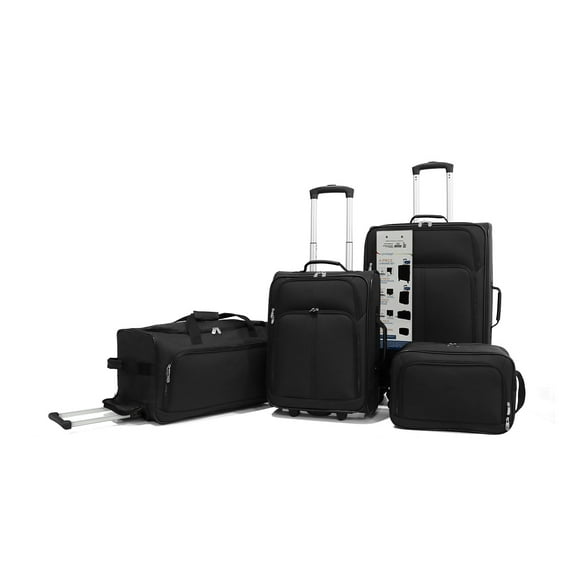 Protege 4-Piece Softside Luggage Set, Black