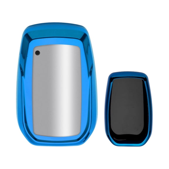 Xotic Tech Blue Soft TPU Key Fob Shell Full Cover Case, Compatible with Toyota Land Cruiser Sienna Venza Fortuner Rav4 prime Smart Keyless Entry Key