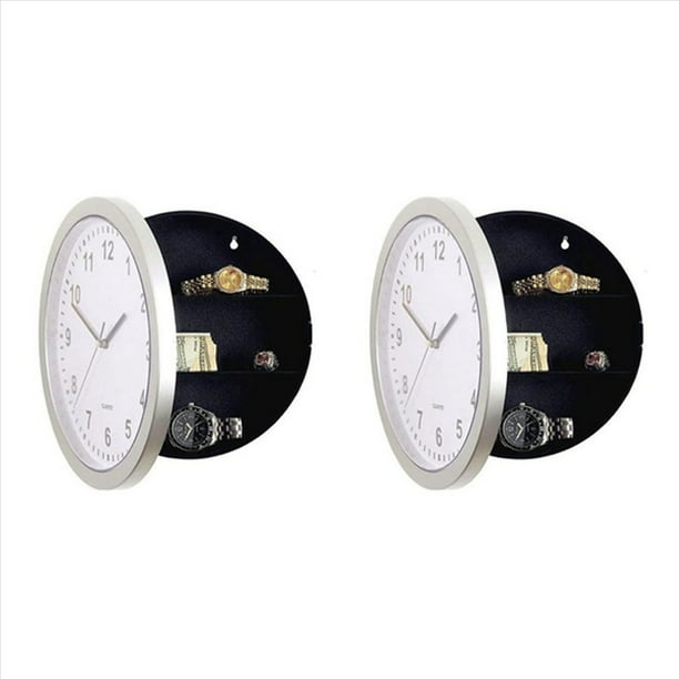 2X Caja Fuerte del Reloj Cajas Fuertes Secretas Oculta Reloj de Pared para Escondite Secreto Dinero En Efectivo Joyas Caja de Almacenamiento de Compartimiento de Reloj de Pared