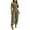 Army Green, variant on Women's Cargo Rompers Summer Fashion Sleeveless Tops High Waist Ankle Strap Jumpsuit White M