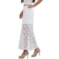 thumbnail image 4 of INSPIRE CHIC Maxi Lace Skirt for Women's Elastic High Waisted Flowy Summer Casual Long Skirts S White, 4 of 6