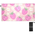 thumbnail image 2 of GZHJMY 30x60In Absorbent Quick Drying Beach Towel, Delicate and Easy to Wipe, for Beach Swimming Pools, Bathrooms, Travel and Sports with Mesh Storage Bag-Cute Strawberry, 2 of 7