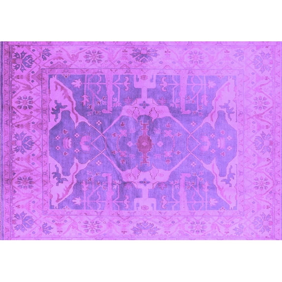 Ahgly Company Indoor Rectangle Oriental Purple Traditional Area Rugs, 4' x 6'