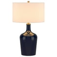thumbnail image 3 of Evelyn&Zoe Sebago 25" Tall Table Lamp with Fabric Shade, Navy Blue/White, 3 of 6