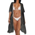 thumbnail image 3 of HELLHERO Casual Women's Short Sleeved Beach Swimsuit Cover Up for Vacation Polyester Loose Bathing Suit Cover Up Horse, 3 of 6