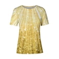 thumbnail image 4 of Diufon Women's Summer Short Sleeve Tunic Casual Loose Round Neck Shirts Sparkling Printed Tees, 4 of 4
