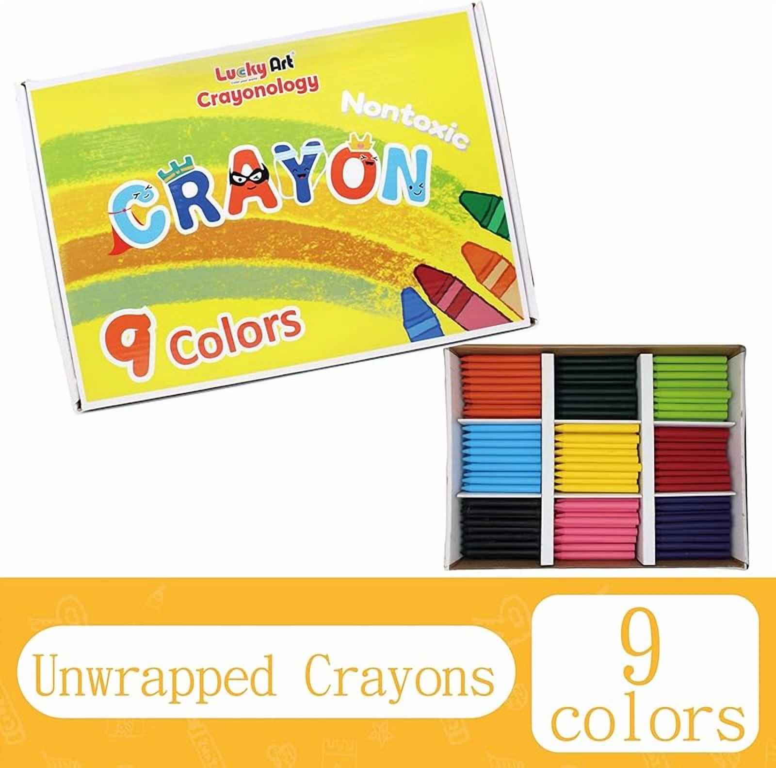Lucky Art Unwrapped Wax Crayons - 450 Count Bulk Pack