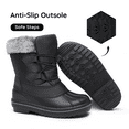 thumbnail image 6 of Apakowa Boys Girls Snow Boots Outdoor Slip Resistant Insulated Waterproof Winter Snow Boots (Color : Black, Size : 1 Little Kid), 6 of 8
