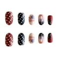 GuLuBin Press on Long Acrylic Nails Independence Day Finished Nail