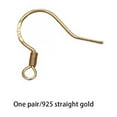 thumbnail image 4 of 1 Pair Earring Hook DIY Craft Copper Earring Earhook Dangling Hooks Clasp Fitting Jewelry Making Findings Handicraft Accessory Gold, 4 of 6