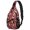 Christmas Silhouette Reindeer House Pattern, variant on Christmas Santa Snowflake Knit Pattern Sling Backpack, Unisex Hiking Chest Pack with Side Mesh Pockets, Earphone Hole Port Gift Ideas for Hiking Cycling Walking