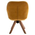 thumbnail image 4 of JINS & VICO Swivel Chair, Modern Accent Chair with Wood Legs, Armrest and Backrest, Velvet Padded Seat Armchair for Living Room Bedroom Home Office, Yellow, 4 of 7
