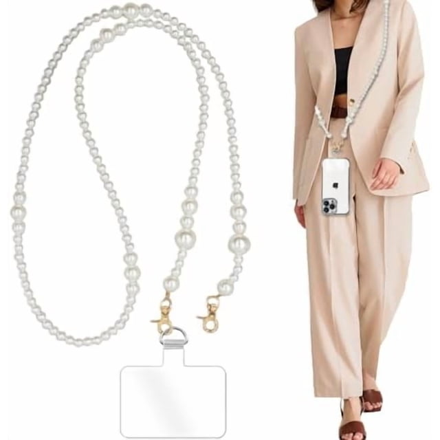 KOMI Phone Crossbody Chain CellPhone Lanyard,Universal Phone Chain Strap with Tether Patches Compatible with Most Phones