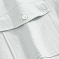 thumbnail image 6 of WTOBBY Men's Casual Long Sleeve Shirt Lapel Collar Button Front Pocket Classic Fit Breathable Cotton Blend Office Wear Business Casual Daily Top,White S, 6 of 7