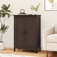 thumbnail image 5 of Gymax Bathroom Storage Cabinet Freestanding Wooden Floor Cabinet w/ Double Doors Adjustable Shelf Modern Storage Organizers for Kitchen Living Room Entryway Brown, 5 of 10