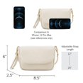thumbnail image 4 of Bandolera EVVE con solapa pequeña, de piel vegana, color blanco roto, 4 of 6