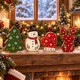 thumbnail image 6 of AZXY Wooden Christmas Tabletop Decor Set, Tree Snowman Reindeer Holiday Table Sign, Indoor Christmas Decorations, Freestanding Rustic Table Decor for Mantel Tiered Tray Shelf, 6 of 6