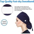 thumbnail image 5 of Adjustable Working Caps with Button & Sweatband, Women Ponytail Pouch Hats, Long Hair Navy Free size, 5 of 6