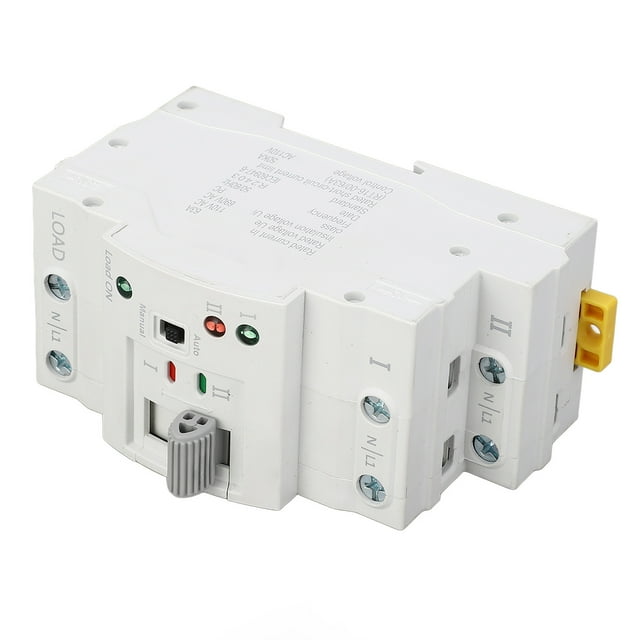 Commutateur de Transfert d'Alimentation 63A, Commutation d'Alimentation de Secours Sans Joint, Commutateur d'Alimentation Double de Qualité PC, Conception Compacte, Matériau Ignifuge, Circuits CA 50/60Hz