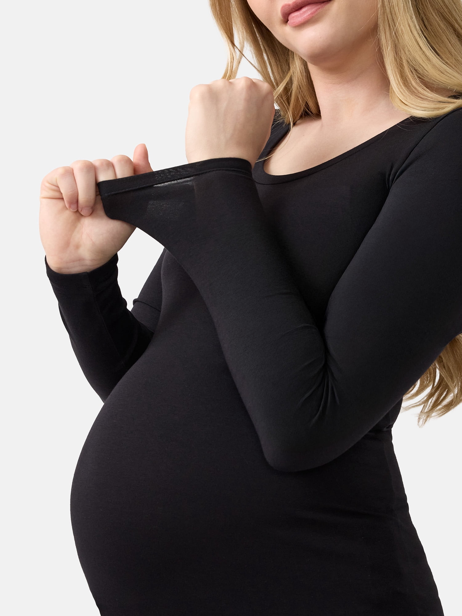 Ingrid & Isabel For Every Belly Women's Maternity Scoop Tee with Long Sleeves, Sizes S-XXL