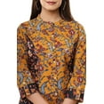 thumbnail image 2 of Vihaan IMPEX Yellow Floral Printed Hot Tunic Casual Kurti Top for Women Shirt for Ladies, 2 of 5