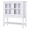 thumbnail image 1 of HOMCOM Kitchen Credenza & Sideboard Buffet Storage Cabinet with 2 Glass Doors & Storage Shelves, White, 1 of 5