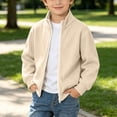 thumbnail image 5 of ATOGUTA Sweatshirt Boys Full Zip Up Long Sleeve Warm Uniform Sweatshirt Fall Winter Fashion Jacket With Pocket Size 4T-15, 5 of 8