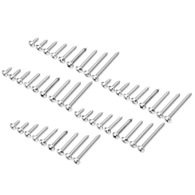 Tapping Screw Self-tapping Screw Cross Screw Round Pan Head Screw Stainless Steel Screw 45Pcs SelfTapping Screw Set 304 Stainless Steel Cross Round Head MultiLength M6