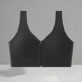 thumbnail image 2 of Feancey Zip Front Sports Bras for Women Wide Strap Casual Workout Yoga Bra Full Coverage Smoothing Underwire Bralettes Seamless Everyday Brassiere Black Free Size, 2 of 6