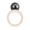 thumbnail image 2 of Angara Solitaire Tahitian Cultured Pearl Double Shank Ring in 14K Rose Gold for Women | June Birthstone Jewelry for Her, 2 of 8