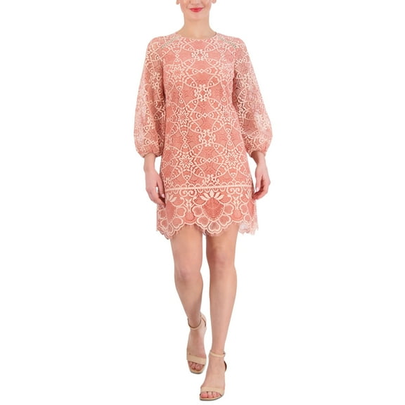 Vince Camuto Womens Jewel-Neck Balloon-Sle Coral 4