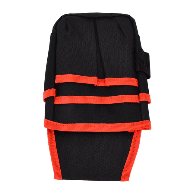 Tool Pouch Waist Bag, Easy Access Large Opening Multiple Pockets Wear Resistant Tool Pocket Pouch Mini with Waist Belt for Maintenance Work Blue Edge,Red Edge,Black Edge