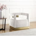 thumbnail image 2 of Pemberly Row Modern 18.5"H Velvet Accent Chair in Cream and Gold, 2 of 10