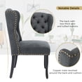 thumbnail image 3 of Cotton Fabric Solid Wood Dining Chairs, Accent Parsons Diner Chairs Upholstered Fabric Dining Room Chairs Wingback and Button Tufting Kitchen Chairs with Solid Wood Legs (Dark Gray,Set of 2), 3 of 9