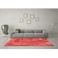 thumbnail image 3 of Ahgly Company Machine Washable Indoor Square Patchwork Red Transitional Area Rugs, 5' Square, 3 of 4