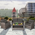thumbnail image 4 of Patiojoy 4-Piece Outdoor Patio Furniture Set Rattan Wicker Conversation Sofa Set with Coffee Table, 4 of 8