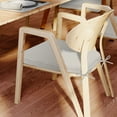 thumbnail image 5 of 17 x 16 x 2 inch Indoor D-shaped Kitchen Dining Chair Cushion, Pinstripe Taupe, Set of 2, 5 of 10