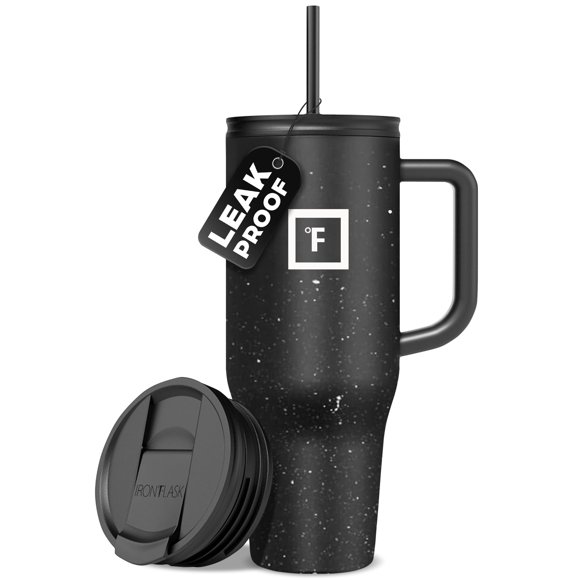 Taza aislante IRON °FLASK Co-Pilot con pajita y tapa abatible, 1,2 L