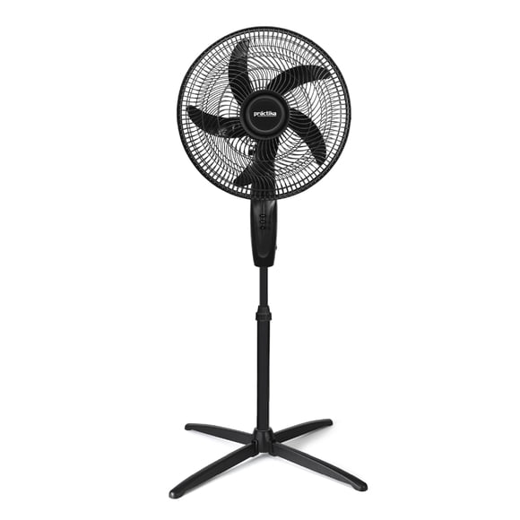 PRACTIKA PRKT-16” | Ventilador de Pedestal | 5 Aspas Potentes, 2 Velocidades | Oscilación y Altura Ajustable | Frescura Ideal para Hogar u Oficina
