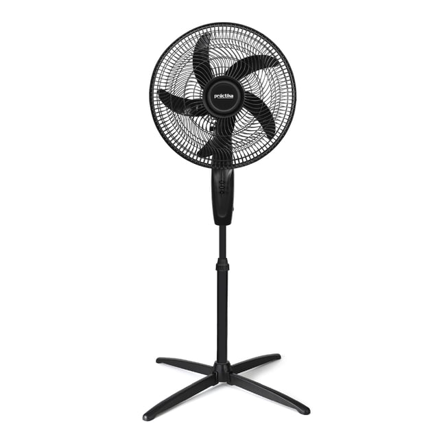 PRACTIKA PRKT-16” | Ventilador de Pedestal | 5 Aspas Potentes, 2 Velocidades | Oscilación y Altura Ajustable | Frescura Ideal para Hogar u Oficina