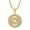 Gold, variant on HIJONES Cubic Zirconia Round Money Dollar Necklace for Women Men Stainless Steel Stackable Pendant Jewelry Chain Gold