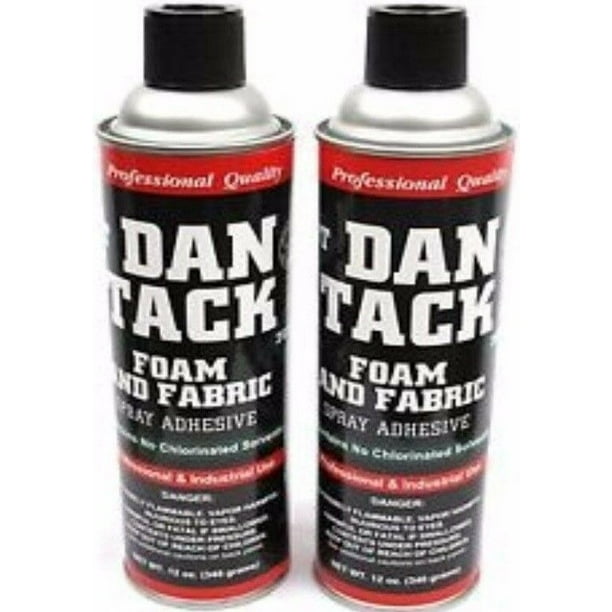 2 Dan Tack Professional Quality Foam & Fabric Spray Glue Adhesive Big Can 12 oz