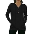 thumbnail image 2 of Women's UPF 50+ Sun Protection Jacket Hooded Women's Sports V-neck Sun Protection Hooded Solid Color Front Decorated Button Long Sleeve Top, 2 of 7