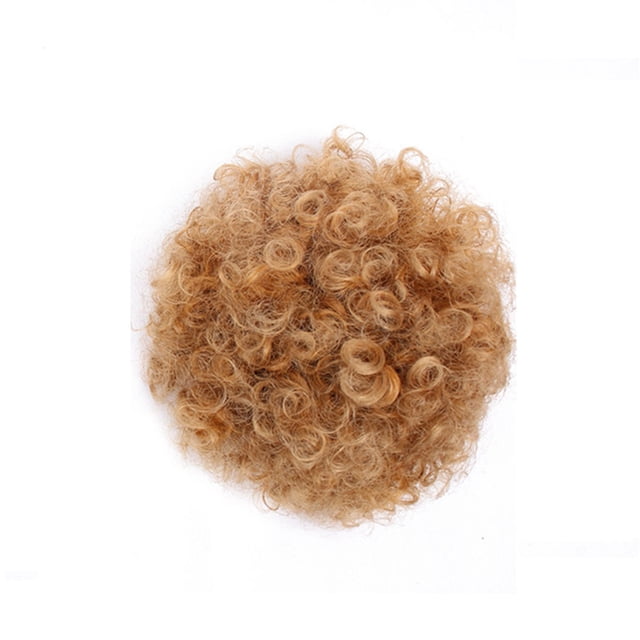 EGNMCR Perruques Cheveux Humains Petite Perruque Bouclée Sac à Cheveux pour Dames Filet Élastique à Cordon Headgear Headgear