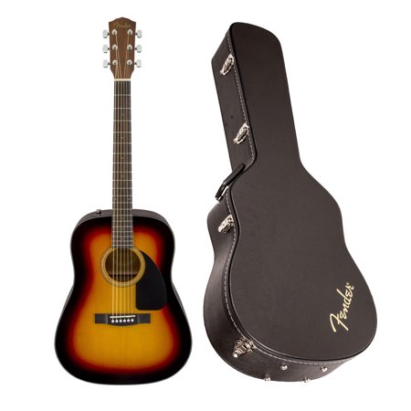 Fender CD-60 Dreadnought Acoustic Guitar (V3) with Case, Walnut Fingerboard, Sunburst